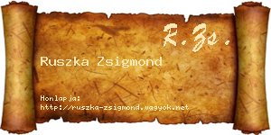 Ruszka Zsigmond névjegykártya