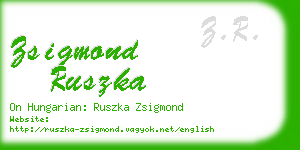 zsigmond ruszka business card